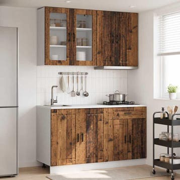 vidaXL Keukenblok PORTO 4 st Oud hout Bewerkt hout, Verzenden, Nieuw, Bruin