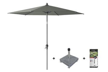 Platinum Riva stokparasol 2,5 m. rond - Olive met voet en, Verzenden, Nieuw, Overige materialen