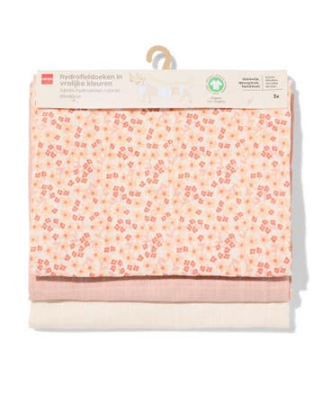 HEMA Hydrofieldoek 60x60cm bloemen - 3 stuks, Verzenden