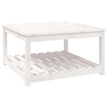 Tuintafel 82cm Wit | Retourdeal 66% Korting, Tuin en Terras, Tuintafels, Ophalen of Verzenden, Gebruikt, Vierkant, Hout