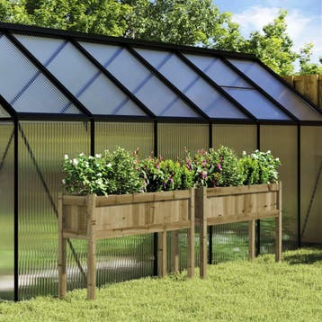 vidaXL Plantenbakken met poten 2 st cm geïmpregneerd hout, Tuin en Terras, 100 cm of meer, Verzenden, Nieuw, 60 cm of meer