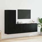 vidaXL TV-wandmeubel Wandgemonteerd 5 pcs Zwart Eiken, Minder dan 50 cm, Verzenden, Nieuw, Minder dan 100 cm