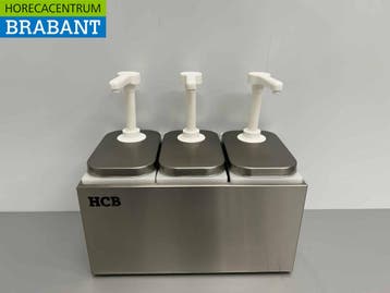 HCB RVS Dubbele Sauzenbar Sauspomp Sausdispenser 3 x 2 liter, Ophalen of Verzenden, Nieuw in verpakking