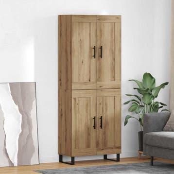 vidaXL buffetkast 2 st Artisan Eiken 69,5 x 34 x 180 cm, Minder dan 50 cm, Verzenden, Nieuw, Minder dan 100 cm