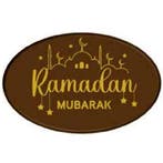 Chocoladedecoratie Ramadan Mubarak Ovaal 3,4x5,5cm 30st., Verzenden, Nieuw