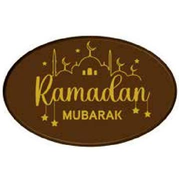 Chocoladedecoratie Ramadan Mubarak Ovaal 3,4x5,5cm 30st., Verzenden, Nieuw