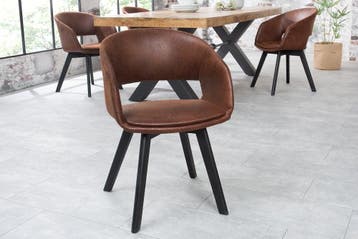 Design stoel NORDIC STAR antiek bruin houten poten - 43422, Huis en Inrichting, Ophalen of Verzenden, Nieuw