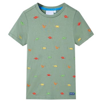 vidaXL Kindershirt met korte mouwen 116 kakikleurig, Verzenden, Nieuw