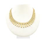 Vintage gouden Cleopatra schakelketting, Sieraden, Tassen en Uiterlijk, Kettingen, Ophalen of Verzenden, Gebruikt, Overige kleuren