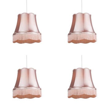 Set van 4 retro hanglampen roze 45 cm - Granny, Verzenden, Nieuw, Retro