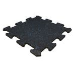 Rubber puzzel tegel - 50 x 50 cm – zwart SBR / blauw EPDM -, Verzenden, Nieuw
