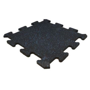 Rubber puzzel tegel - 50 x 50 cm – zwart SBR / blauw EPDM -, Verzenden, Nieuw
