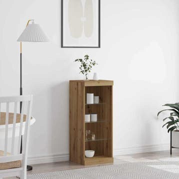 vidaXL LED Sideboard Artisan Eiken 41 x 37 x 100 cm Bewerkt, Minder dan 50 cm, Verzenden, 100 tot 150 cm, Nieuw