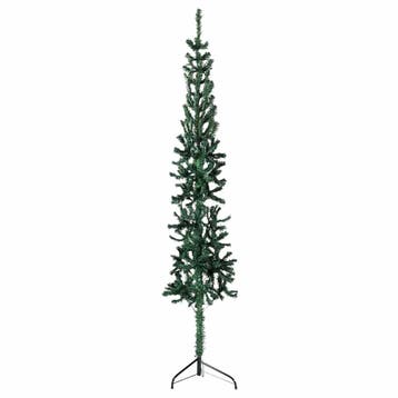 vidaXL Kunstkerstboom half met standaard smal 180 cm groen, Verzenden, Nieuw