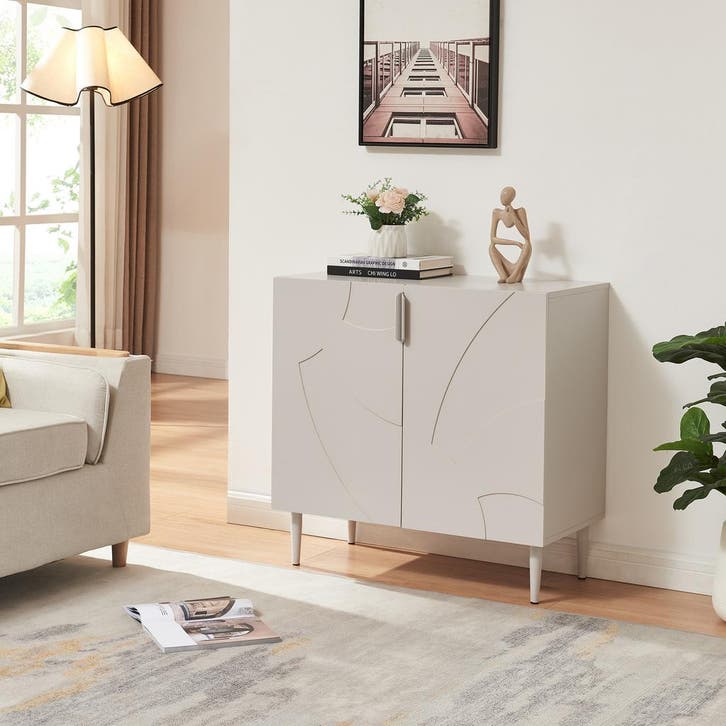 Commode Starvili dressoir 75x76x38 cm beige [en.casa], Huis en Inrichting, Kasten | Dressoirs, Verzenden