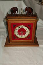Tafelklok - FHS Franz Hermle & Sohn - Vintage Hout, Messing, Antiek en Kunst