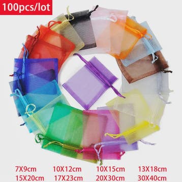 100x Organza Zakjes - Cadeau, Sieraden & Feest - Diverse Mat, Verzenden, Nieuw