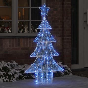 vidaXL Kerstboom 160 LEDs Blauw 150 cm Acryl, Diversen, Verzenden, Nieuw