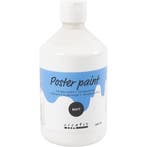 Tempera Verf Mat, wit, 500 ml/ 1 fles, Nieuw