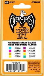 Ernie Ball 9190 Everlast plectrum 0.73 mm 12-pack, Ophalen of Verzenden, Nieuw, Akoestische gitaar