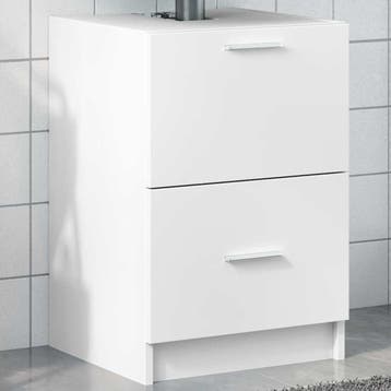 vidaXL Wastafelkast 40x37x59 cm bewerkt hout wit, Verzenden, Nieuw, Wastafelkast, Minder dan 100 cm