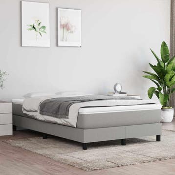 vidaXL Boxspring bed 120x200 cm stof lichtgrijs, Verzenden, Nieuw, Twijfelaar, 120 cm