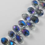 10 x  Electroplated facet druppel glaskraal 12 x 6 gat: 1mm, Ophalen of Verzenden, Nieuw, Kraal