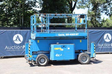 Veiling: Schaarhoogwerker Genie GS4069 RT Diesel 363kg 14.3m, Zakelijke goederen, Machines en Bouw | Liften, Steigers en Ladders