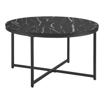 [en.casa] Salontafel Uppvidinge 45xØ80 cm marmer look zwart, Huis en Inrichting, Tafels | Salontafels, Verzenden, Nieuw