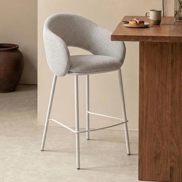 *WOONWINKEL* Moderne Barstoel Beige Met Armleuningen, Verzenden, Nieuw
