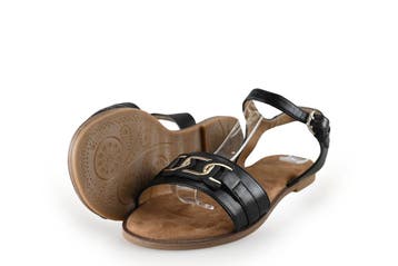 Tom Tailor Sandalen in maat 38 Zwart, Verzenden, Zwart, Zo goed als nieuw, Sandalen of Muiltjes
