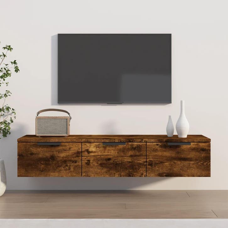 vidaXL Wandkast 102x30x20 bewerkt hout gerookt eikenkleurig, Huis en Inrichting, Kasten | Overige, Nieuw, Verzenden