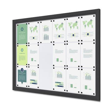 Informatiekast Buiten Whiteboard 18x A4 Breed Antracietgrijs, Nieuw in verpakking