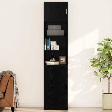 vidaXL Wandkast Zwart eiken 50 x 42.5 x 40 cm Bewerkt hout, Minder dan 50 cm, Verzenden, Nieuw, Minder dan 100 cm