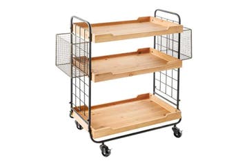 Massief houten serveerwagen SEVEN SEAS 80cm natuurlijke, Ophalen of Verzenden, Nieuw