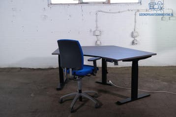 Tweedehands Zit/Sta Cockpit Bureau  NPR USB 130 cm Zwart Zo, Verzenden, Gebruikt