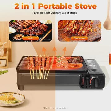 Draagbare Gas BBQ Grill met Opbergbox - Ideaal voor Camping,, Verzenden, Nieuw