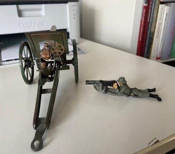 Durso - ARP - Figuur - Set metalen soldaatjes en veldkanon, Nieuw