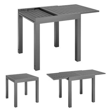 Uitklapbare Tuintafel Laki - 70 x 70 cm - Antraciet - Alumin, Tuin en Terras, Verzenden, Nieuw