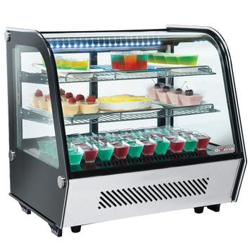 Koelvitrine | 120L | RVS/zwart | +1°c/+12°c | Geforceerd | 3, Ophalen of Verzenden, Nieuw
