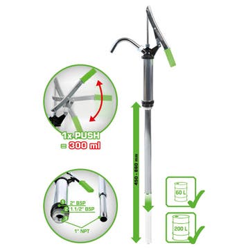 Competition Stalen Vatpomp 60-200L, Auto diversen, Autogereedschap, Verzenden, Nieuw