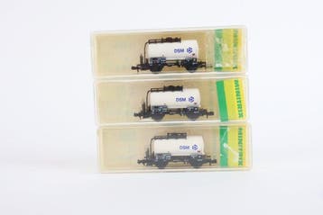 Minitrix N - 13289 - Modeltrein goederenwagon (3) - DSM, Hobby en Vrije tijd, Modeltreinen | N-Spoor, Nieuw