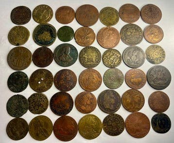 Frankrijk, Koninkrijk Groot-Brittannië. Lot de 42 jetons, Postzegels en Munten, Munten | Europa | Niet-Euromunten