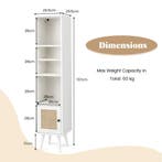 LIVSK Hoge Kast - Boho Ontwerp met Rieten Deur - Vrijstaand, Verzenden, Nieuw