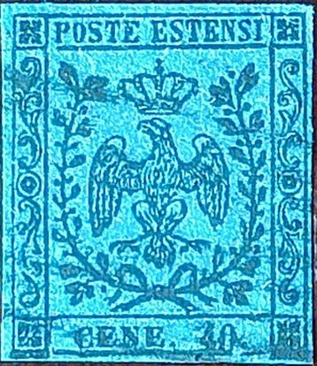 Italiaanse oude staten - Modena 1852 - 40 cent donkerblauw, Gestempeld