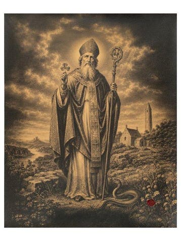 Sint Patrick – Beschermer van het Geloof – Druk op leer