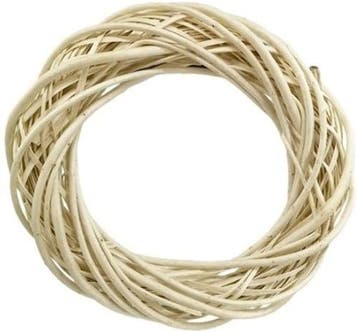 Krans Wilgentenen Naturel lichtbruin gebleekt wicker 25 cm, Ophalen of Verzenden, Nieuw