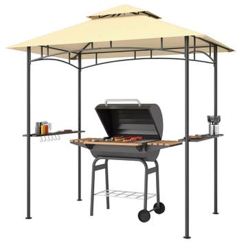 TRUUSK Grillpaviljoen Met LED - 240 x 150 x 258 cm - Wateraf, Verzenden