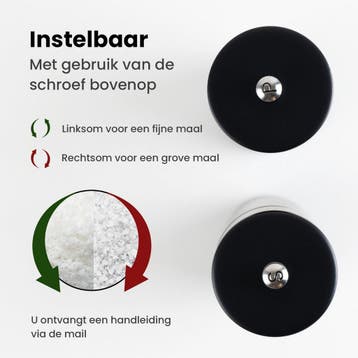 2dekans | Nimma® Peper en Zoutmolen Set - Incl Navul Lepel -, Ophalen of Verzenden, Zo goed als nieuw