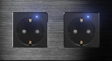 WANDCONTACTDOOS | ALUMINIUM | ZWART | TWEEVOUDIG | WIFI, Doe-het-zelf en Verbouw, Ophalen of Verzenden, Nieuw